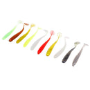 10x Colorful Artificial Worm Fishing Lures T Tail Earthworm Grub Baits Luminous Soft Baits