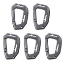 5Pcs Spring Snap Carabiner Clip Hooks D-Ring Keychain Keyring Utility Quick Link Clips for Tactical Quickdraw, Travel Backpack, Outdoor Bottle Holder