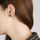 Generous Imitation Turquoise Triangle Shape Earring Ear Stud Women Jewelry
