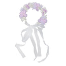 Wedding Bridal Bridesmaid Flower Faux Pearl Forehead Hairband Ribbon Garland