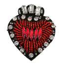 Rhinestone Loveheart Patch Iron/Sew on Applique fit Dress Handbag Shoes DIY Decoration
