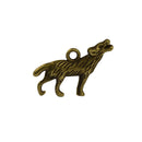 Retro Steampunk 3D Howling Wolf Charms Pendants Jewelry DIY Bronze Pack of 30Pcs