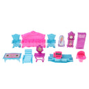 12Pcs Kids Pretend Role Play Toy, Doll House Living Room Furniture Toy with Sofa, Chairs, TV Cabinet and Other Furniture