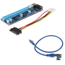 PCI-E 1x To 16x Powered USB 3.0 Audio Video Extender Riser Card Adapter Power Cable 60cm for LINUX MAC