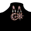 Fashion Jewerly Bling Hollow Chunky Earrings Stud Sun And Moon Rhinestone