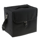 Set Of Professional Large Capacity Zippered Cosmetic Bag Nail Art Tools Case Pouch Organiser With Expandable Tray Salon Beauticians Hairdressers Supplies Black