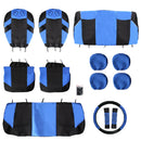 13 Pieces Black and Blue Automobile Universal Fit Car Seat Protector Covers
