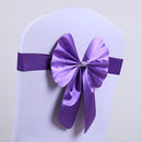 Elastic Sash Band Chair Back Wedding Bowknot Bow Ribbon Decoration for Hotel Restaurant Wedding Party Chair Decor Violet