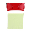 PU Leather Eyeglasses Case Sunglasses Storage Holder Bag With Cleaning Cloth
