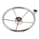 Universal 13.5'' Marine Boat Pontoon Steering Wheel 5 Spoke 3/4" Tapered Shaft