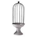 Vintage Style Cement Base Wrought Iron Frame Candle Holder Tealight Candlestick