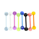 8 Pieces Assorted Color Acrylic Barbell Ball Tongue Nipplering Helix Studs 1.8mm