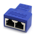 RJ45 Network Splitter Adapter - 1 RJ45 Female to 2 RJ45 Female Network Splitter Adapter, LAN Connector, Suitable for Super Category 5 Ethernet , Category 6 Ethernet Blue