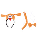 Pack of 3 Lovely Dog Animal Cartoon Headband Bow Tie Tail Cosplay Party Costume