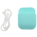 Green Silicone Rubber Shockproof Case Portector Cover + White Connect Rope Cable Strap for Apple Wireless Earphone iphone 7 7plus AirPods