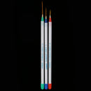 3 Pieces Acrylic Gel French Nail Art Design Pen Brushes for Painting Drawing Liner Striping DIY