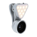 Lens Kit 0.36X Wide Angle Lens+15x Macro Lens+Fill Light for Mobile Phone Silver