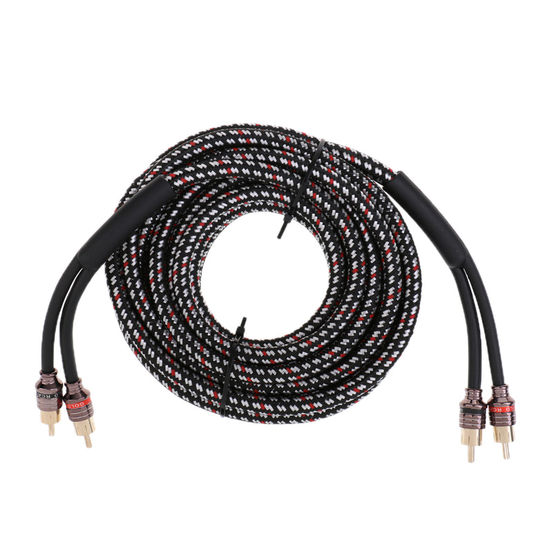 4.5m Car Audio Stereo Amplifier Speaker RCA Interconnect Cable Wire Black