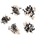 100 Pieces 6-12mm 5 Sizes Solid Black Plastic Safety Eyes for Teddy Bears Soft Animal Toys Kids Craft