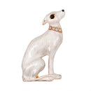 Cute Enamel Rhinestone White Dog Animal Brooch Women Kids Jewelry Decor Gift
