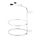 Weighted Base Removable Alloy Silver Men's Shaving Brush Straight Holder Stand Soap Bowl Double Edge