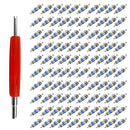 100pcs A/C Valve Core R134A With Wrench Tool Air Conditioning Automotive Refrigerant for Cars Trucks Universal Fit Quality Material Blue