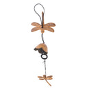 Wind Chime with Dragonfly Cast Iron Bell Hanging Metal Home Garden 35 cm