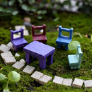 10pcs Miniature Dollhouse Purple Chair Fairy Garden Landscape Decor