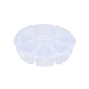 8 Grids Round Transparent Electronic Components Storage Assorting Box with Buckle Lids