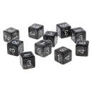 Pack of 10pcs Pearl Black D6 Six Sided Game Dice D&D TRPG Games Party Supplies Toys
