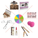 Ladies Girls Cosmetics Set Makeup Palette & Brushes + False Eyelashes + Eyelash Curler + Eyebrow Powder + Eyelash Glue + Sponge Puff