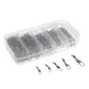 290Pcs High Strength Rolling Swivel with Safety Snaps Fishing Line Hook Connectors 2# 4# 6# 8# 10