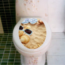 DIY Home Toilet Seat Wall Sticker Sand Beach Vinyl Art Bathroom Decorative Decals