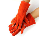 Cowhide Leather Welding Gloves - Heat/Fire Resistant, Perfect for Gardening/Oven/Grill/Mig/Stove/Pot Holder/ Tig Welder/BBQ -Orange