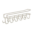 12Hook Under Shelf Cabinet Rack Mug Tea Cup Holder Metal Storage Hooks White, Double row hook design, a total of 12 hooks