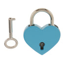 Mini Heart Shaped Padlock with Key Travel Luggage Suitcase Safety Lock Set - Blue M