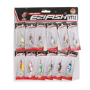12Pcs Fishing Lure Tackle Kit Set Minnow Crank Spoon Bait Lure Shrimp Lure Hard Sequins Lure with Sharp Fishing Hooks Bait suit