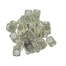 50pcs Handmade Hollow Daisy Flower Rectangle Label DIY Charms Pendant