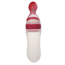 Infant Baby Silicone Feeding With Spoon Feeder Food Rice Cereal Bottle Pink