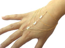 Celebrity Tassel Chain Acrylic Beads Bracelet Slave Finger Ring Hand Harness for Womens Jewelry