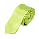 Unisex Casual Necktie Skinny Slim Narrow Neck Tie - Solid Pale Yellow Green