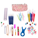 66PCS/SET Aluminium Crochet Hooks Needles Knitting Weaving DIY Tools Sewing crafts Supplies Beige