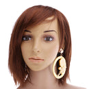1 Pair Dangle Earrings Fashion Jewelry Ear Stud Rond Shape Statement Hiphop Gold Tone