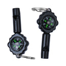 2pcs 2 in 1 Whistle Compass with Keychain for Outdoor Camping Hiking