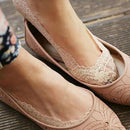 Pair Of Women Girls Soft Elastic Breathable Anti-skidding Jacquard Pattern Socks Light Nude US Size: 4.5 - 8