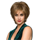 Fluffy Women Synthetic Hair Wigs Oblique Bangs Straight Short Blend Brown for Party Cosplay Costume Heat Safe