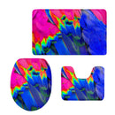 Set of 3PCS Safe Non-slip Flannel Home Use Toilet Covers Mat Bath Shower Soft Pad Rug Set 4