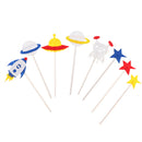 Novelty Cake Topper Kids Birthday Alien Rocket Theme Party Cake Decorations