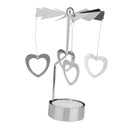 Gorgeous Pretty Heart Pattern Rotary Tea Light Candle Holder Table Home Office Living Room Decor Silver