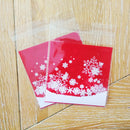 100pcs Christmas Snowflake Sweet Cellophane Cookie Candy Biscuit Bag